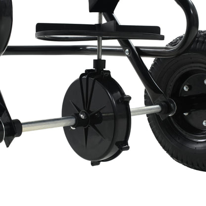 vidaXL Tow Behind Salt Spreader PVC and Steel 125x74x79 cm 45 L - Black