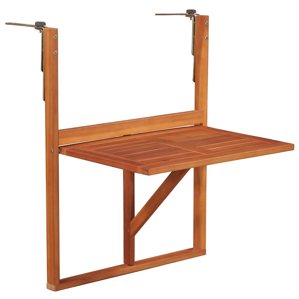 vidaXL Hanging Balcony Table 64.5x44x80 cm Solid Acacia Wood - Brown