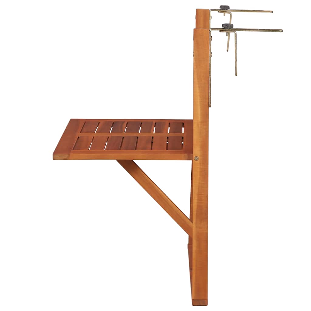 vidaXL Hanging Balcony Table 64.5x44x80 cm Solid Acacia Wood - Brown