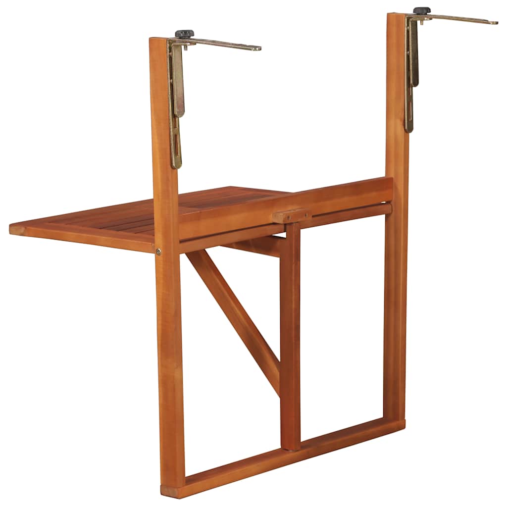 vidaXL Hanging Balcony Table 64.5x44x80 cm Solid Acacia Wood - Brown