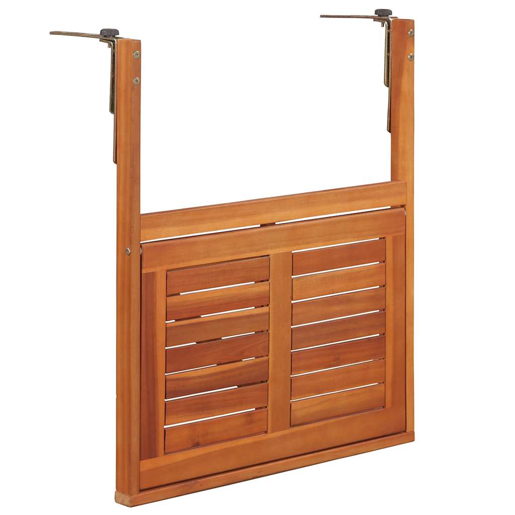 vidaXL Hanging Balcony Table 64.5x44x80 cm Solid Acacia Wood - Brown