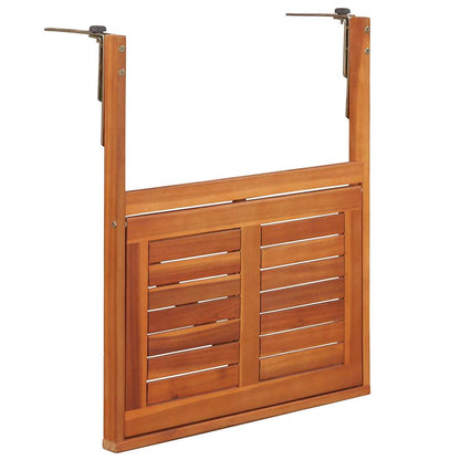 vidaXL Hanging Balcony Table 64.5x44x80 cm Solid Acacia Wood - Brown
