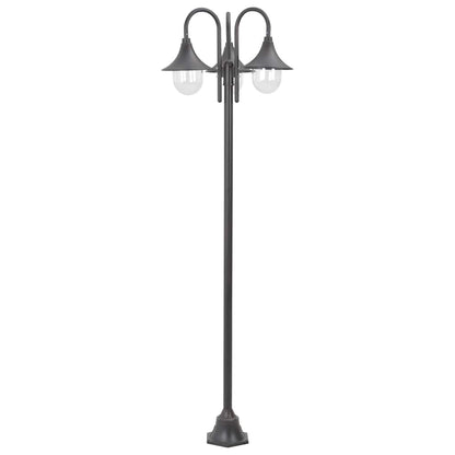 vidaXL Garden Post Light E27 220 cm Aluminium 3-Lantern Bronze - Brown