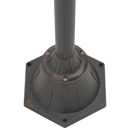 vidaXL Garden Post Light E27 220 cm Aluminium 2-Lantern Bronze - Brown