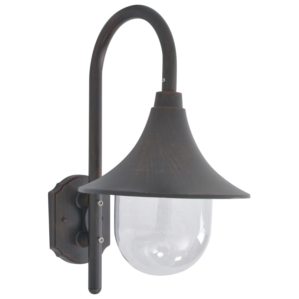 vidaXL Garden Wall Lamp E27 42 cm Aluminium Bronze - Grey