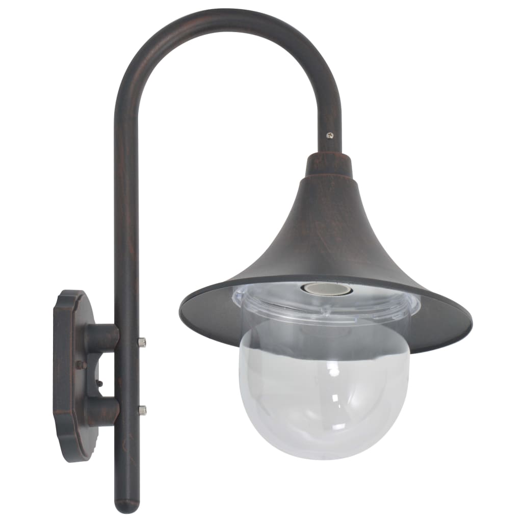 vidaXL Garden Wall Lamp E27 42 cm Aluminium Bronze - Grey