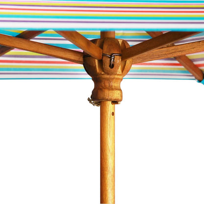 vidaXL Kids Picnic Table with Parasol 79x90x60 cm Solid Acacia Wood - Brown