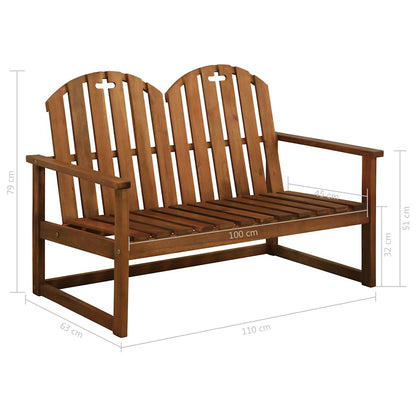 vidaXL Garden Bench 110 cm Solid Acacia Wood - Brown