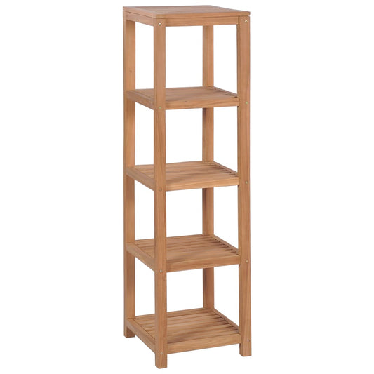 vidaXL 4-Tier Bathroom Storage Rack Solid Teak 42x42x165 cm - Brown