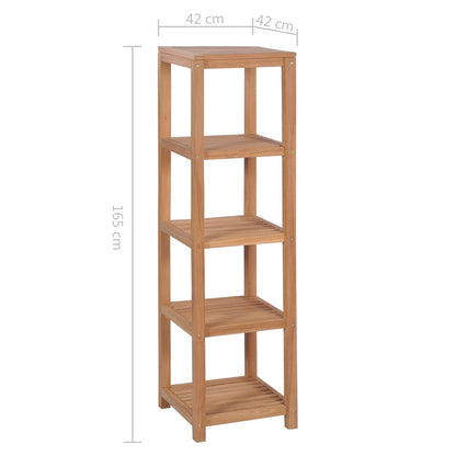 vidaXL 4-Tier Bathroom Storage Rack Solid Teak 42x42x165 cm - Brown