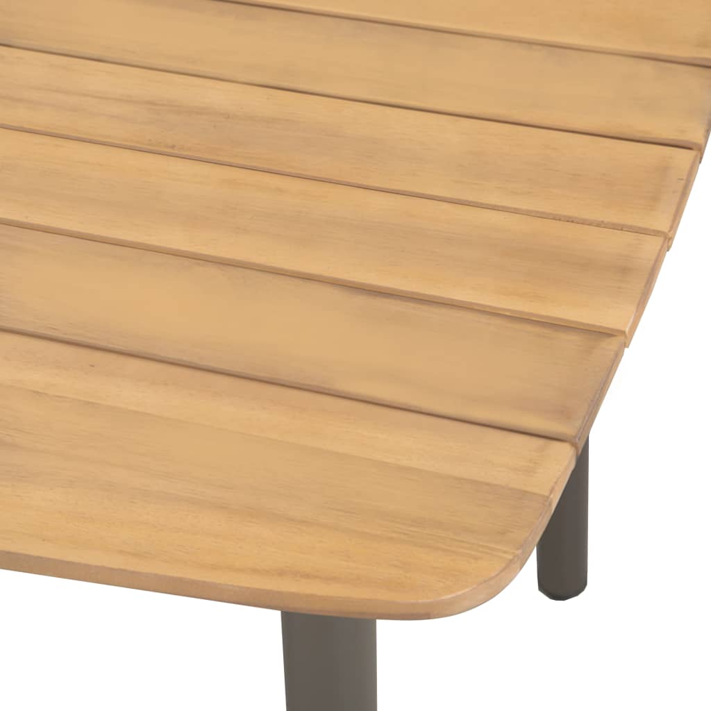 vidaXL Garden Table 80x80x72cm Solid Acacia Wood and Steel - Brown - 80 x 80 x 72 cm