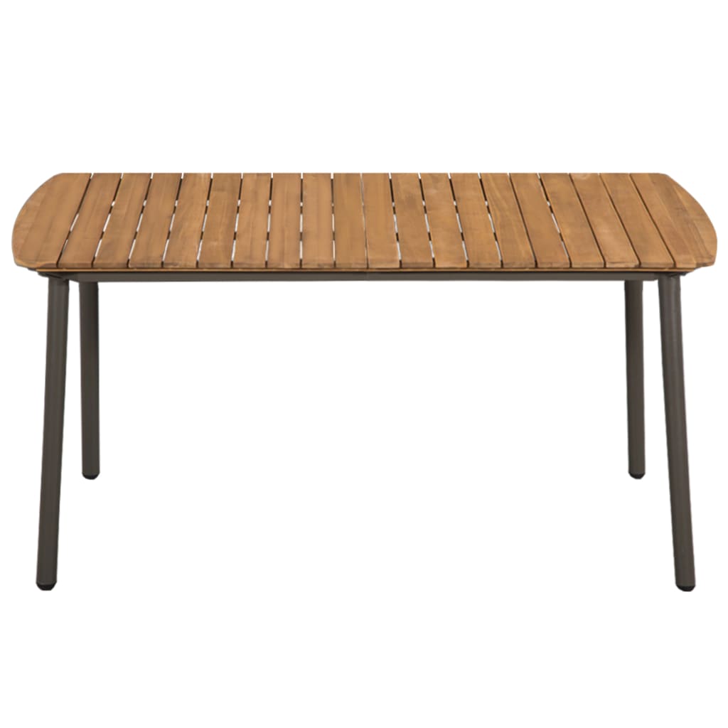 vidaXL Garden Table 150x90x72cm Solid Acacia Wood and Steel - Brown - 150 x 90 x 72 cm