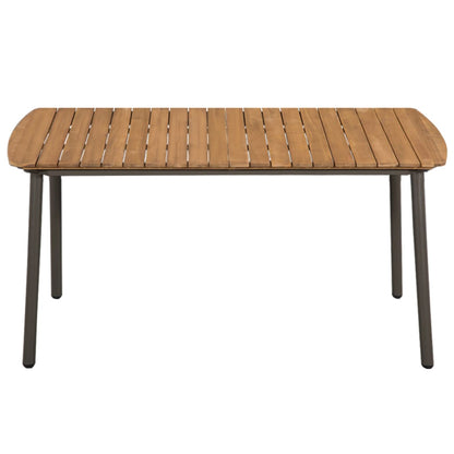 vidaXL Garden Table 150x90x72cm Solid Acacia Wood and Steel - Brown - 150 x 90 x 72 cm