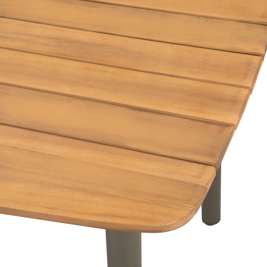 vidaXL Garden Table 150x90x72cm Solid Acacia Wood and Steel - Brown - 150 x 90 x 72 cm