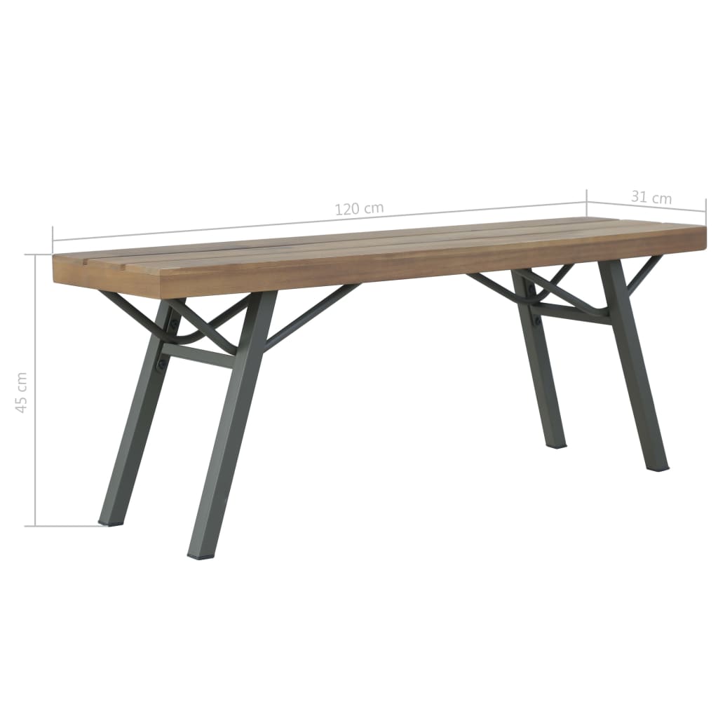 vidaXL Garden Bench 120 cm Solid Acacia Wood - Brown - 31808