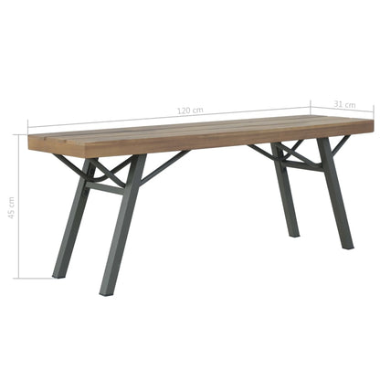 vidaXL Garden Bench 120 cm Solid Acacia Wood - Brown - 31808