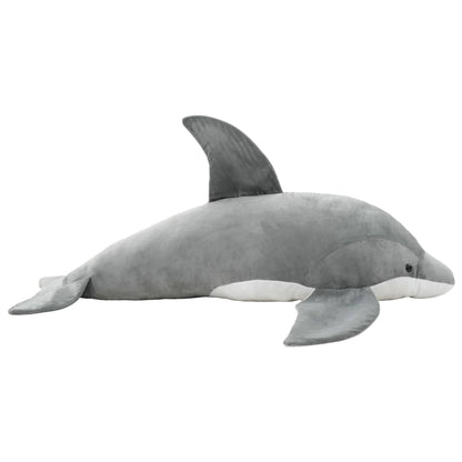 vidaXL Dolphin Cuddly Toy Plush Grey - 100 x 40 cm