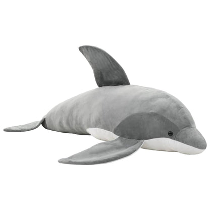 vidaXL Dolphin Cuddly Toy Plush Grey - 100 x 40 cm