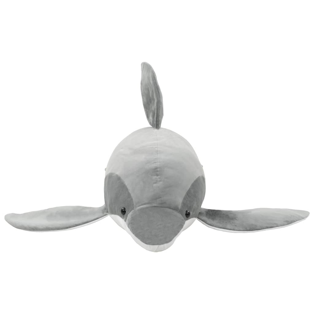 vidaXL Dolphin Cuddly Toy Plush Grey - 100 x 40 cm