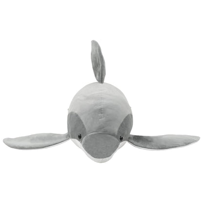 vidaXL Dolphin Cuddly Toy Plush Grey - 100 x 40 cm
