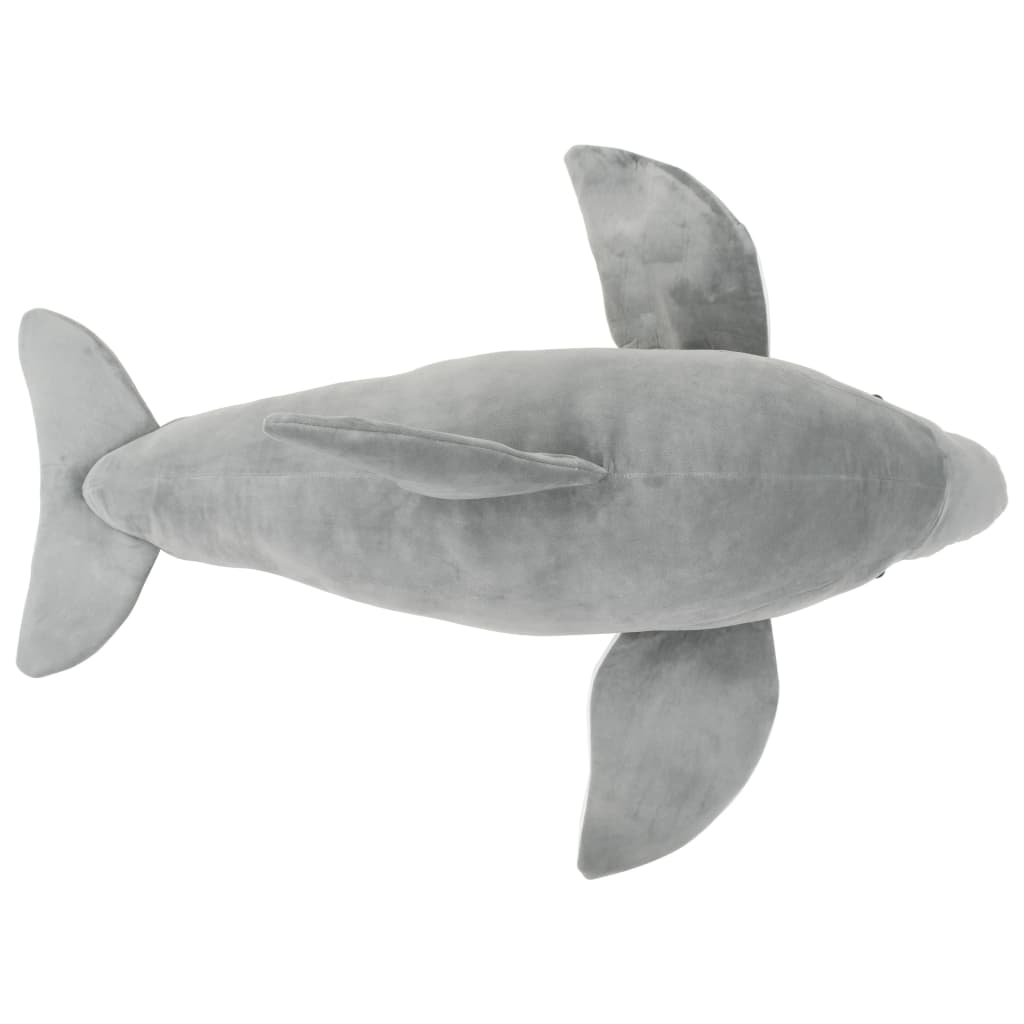 vidaXL Dolphin Cuddly Toy Plush Grey - 100 x 40 cm