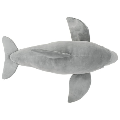vidaXL Dolphin Cuddly Toy Plush Grey - 100 x 40 cm