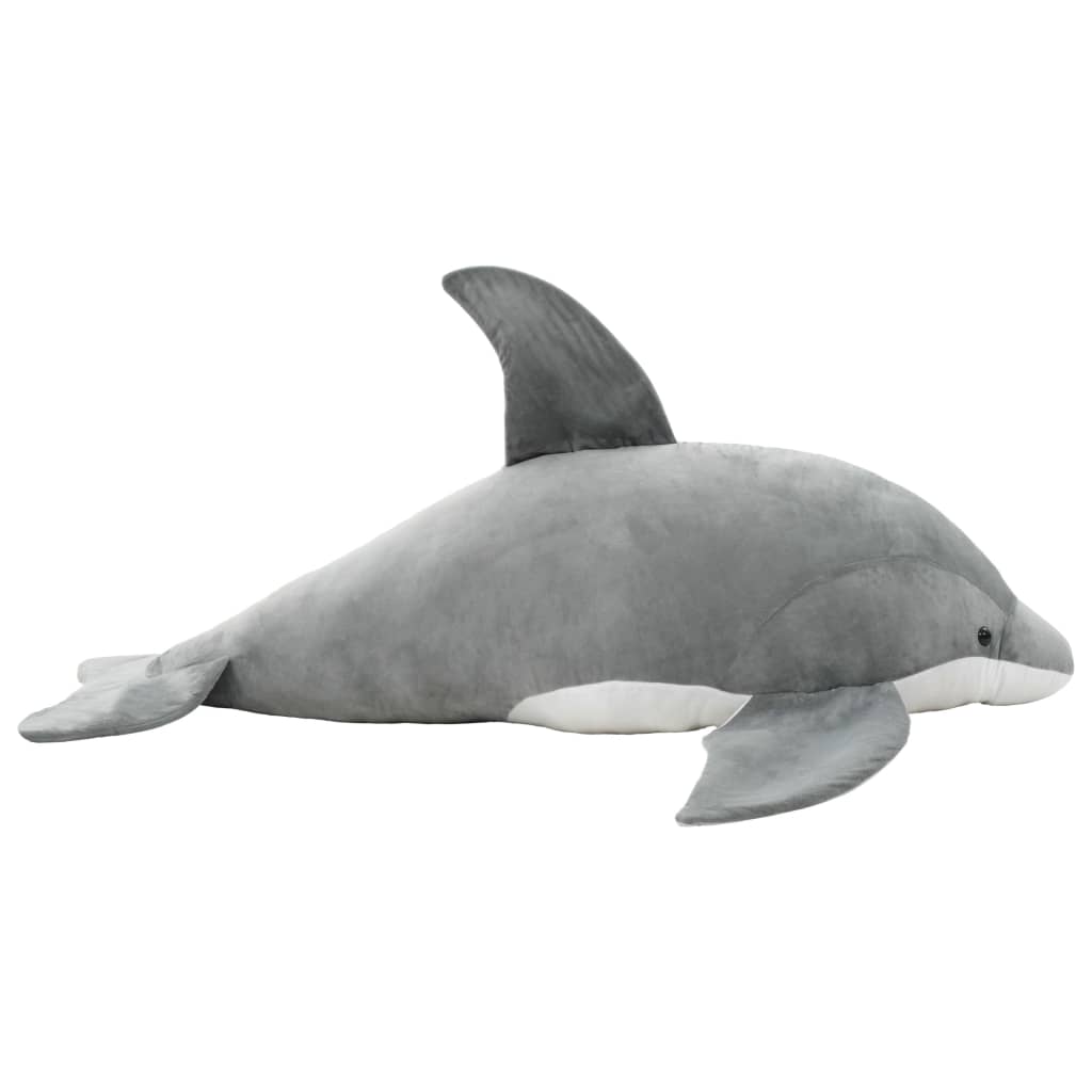 vidaXL Dolphin Cuddly Toy Plush Grey - 145 x 60 cm