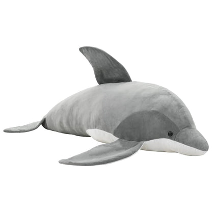 vidaXL Dolphin Cuddly Toy Plush Grey - 145 x 60 cm