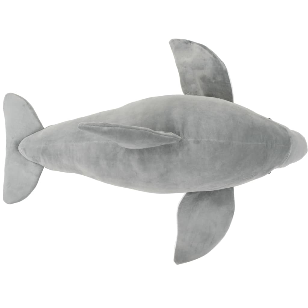 vidaXL Dolphin Cuddly Toy Plush Grey - 145 x 60 cm