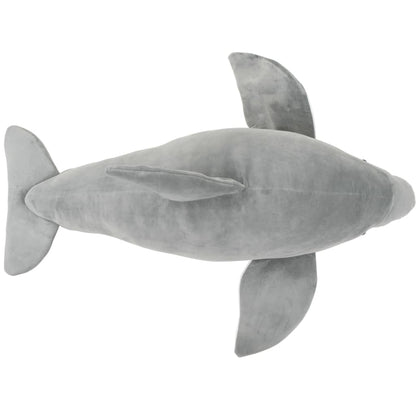 vidaXL Dolphin Cuddly Toy Plush Grey - 145 x 60 cm