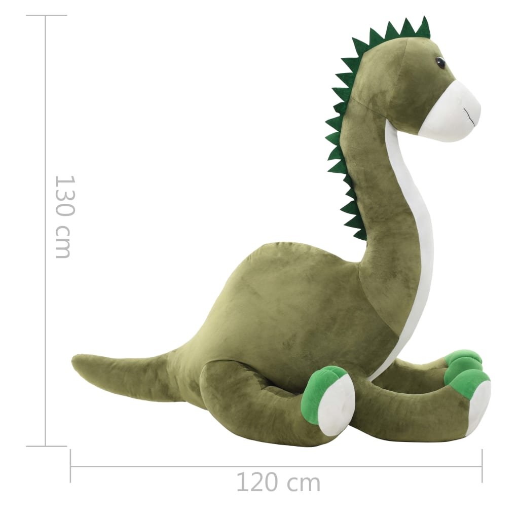 vidaXL Dinosaur Brontosaurus Cuddly Toy Plush Green - 120 x 130 cm