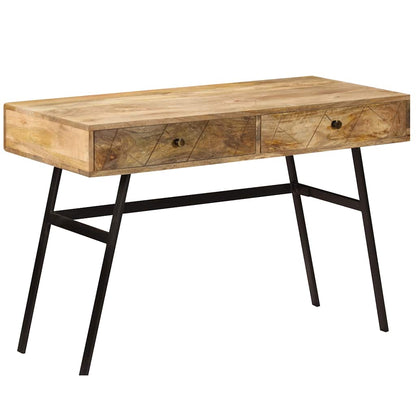 246718 vidaXL Writing desk with Drawers Solid Mango Wood 110x50x76 cm - Brown - 110 x 50 x 75 cm