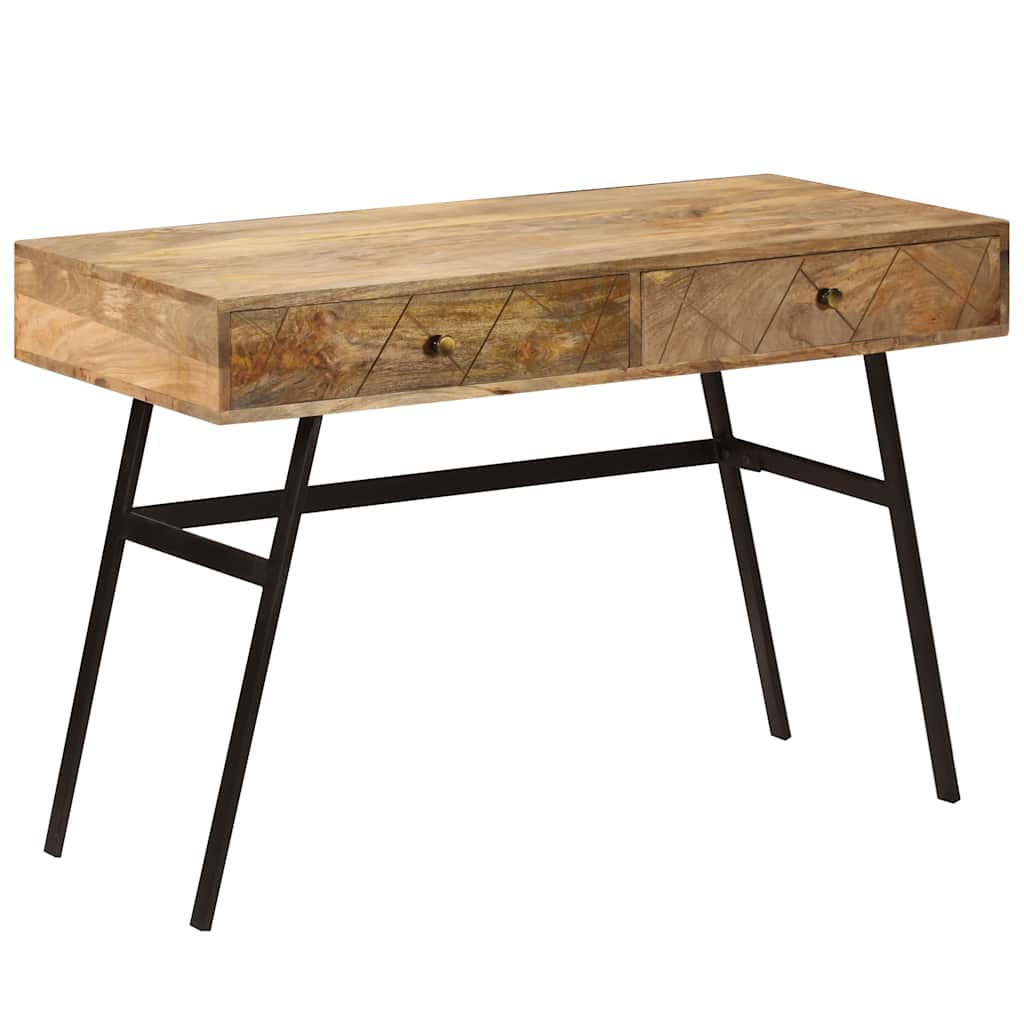246718 vidaXL Writing desk with Drawers Solid Mango Wood 110x50x76 cm - Brown - 110 x 50 x 75 cm