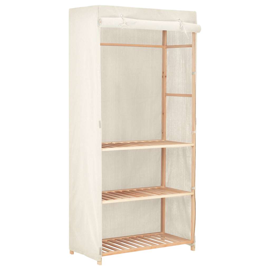 247107 vidaXL 3-Tier Clothes Wardrobe 79x40x170 cm - White