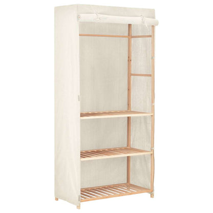 247107 vidaXL 3-Tier Clothes Wardrobe 79x40x170 cm - White