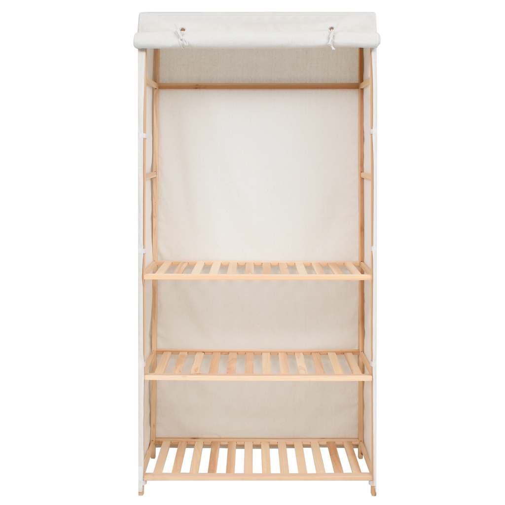 247107 vidaXL 3-Tier Clothes Wardrobe 79x40x170 cm - White