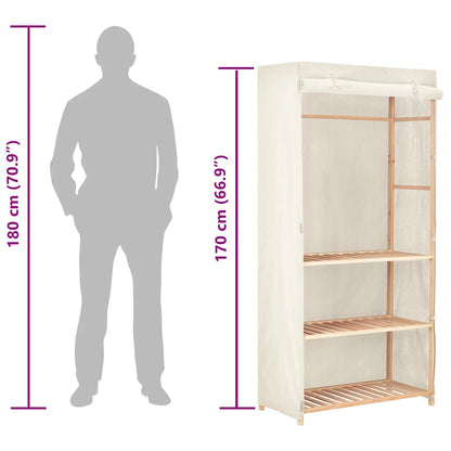 247107 vidaXL 3-Tier Clothes Wardrobe 79x40x170 cm - White