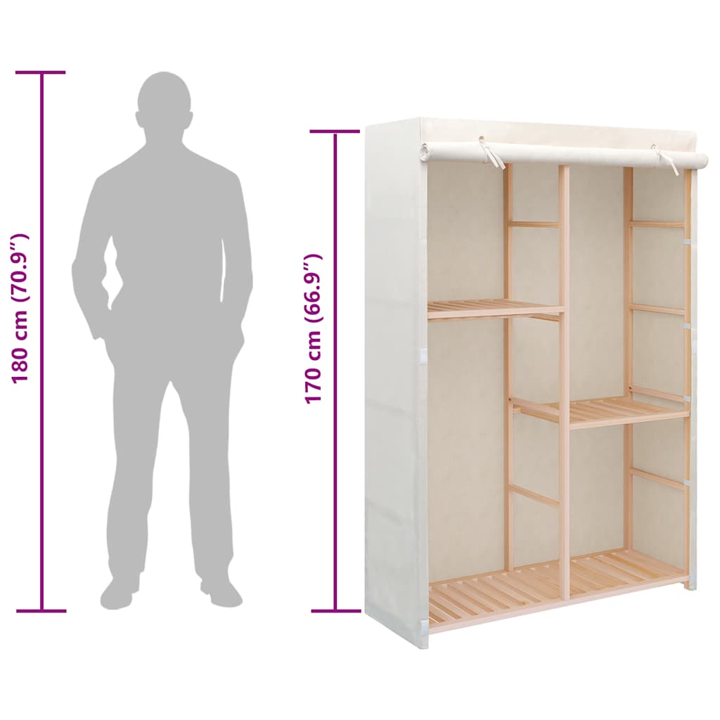247108 vidaXL 3-Tier Clothes Wardrobe 110x40x170 cm - White