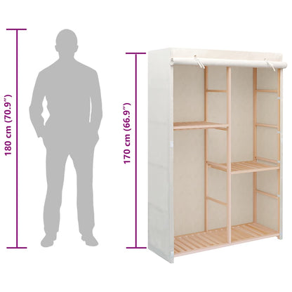 247108 vidaXL 3-Tier Clothes Wardrobe 110x40x170 cm - White