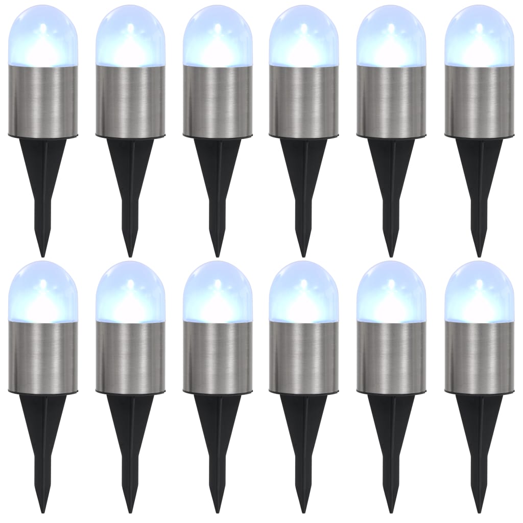 vidaXL Solar Ground Lights 12 pcs LED Lights White