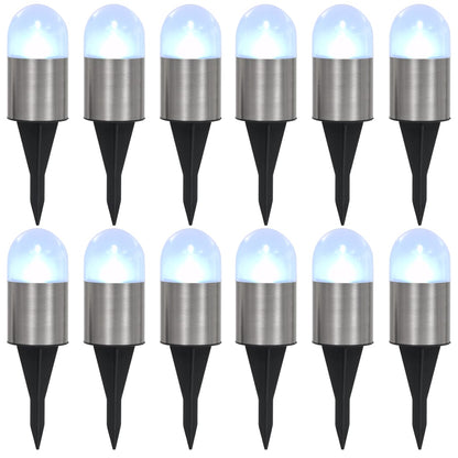 vidaXL Solar Ground Lights 12 pcs LED Lights White