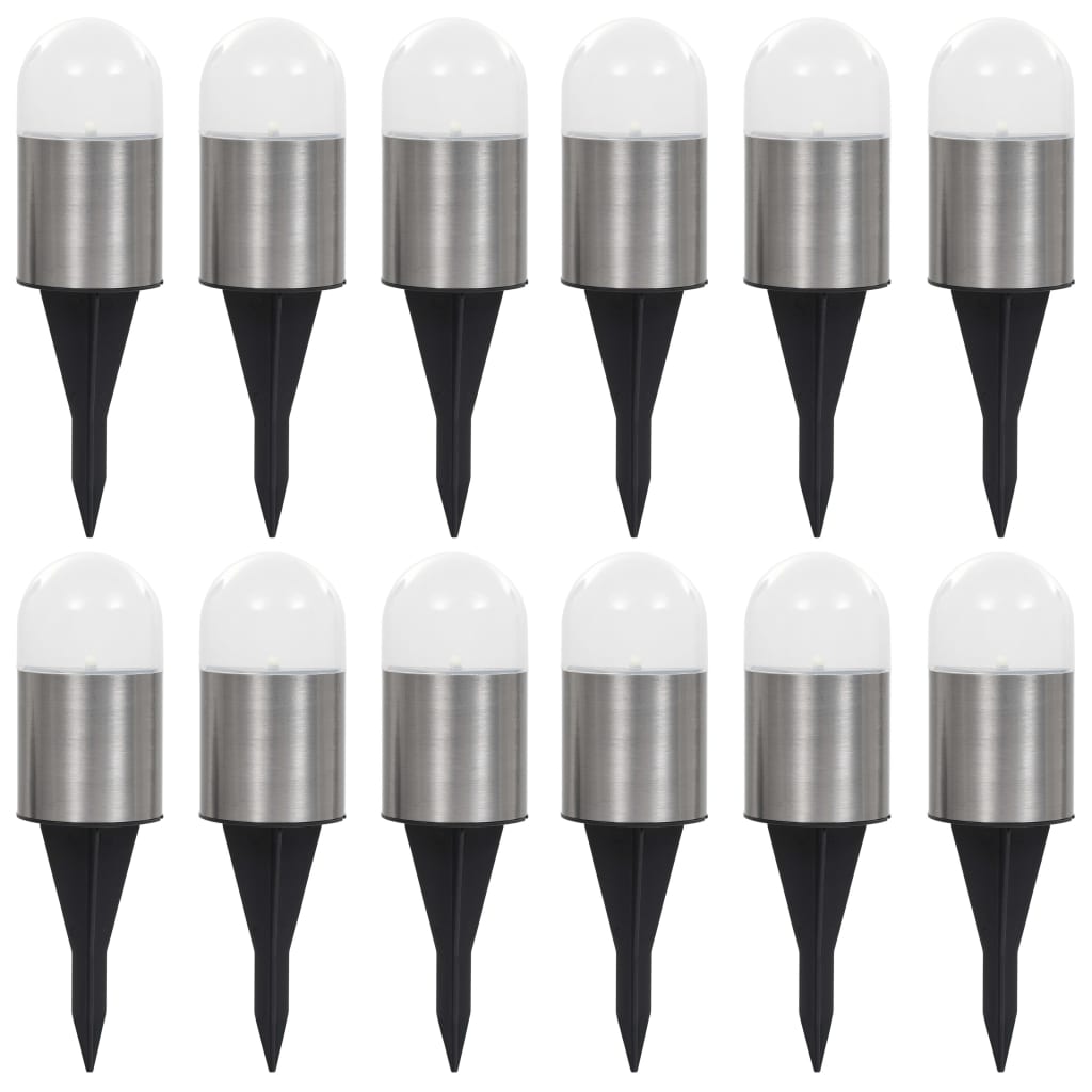 vidaXL Solar Ground Lights 12 pcs LED Lights White