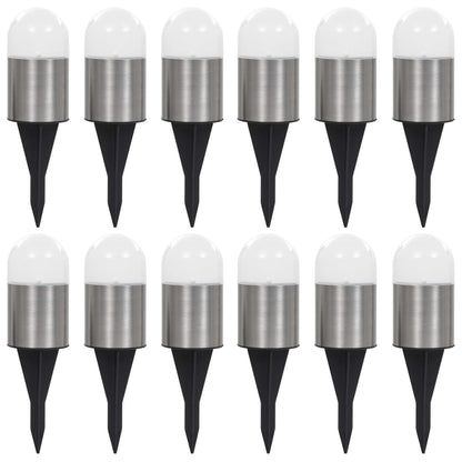 vidaXL Solar Ground Lights 12 pcs LED Lights White