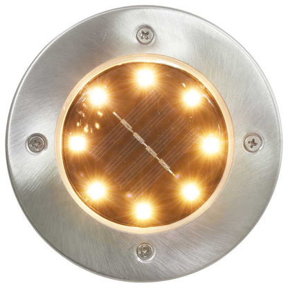 vidaXL Solar Ground Light | Set of 8 | Warm white, Silver | PP | Compact