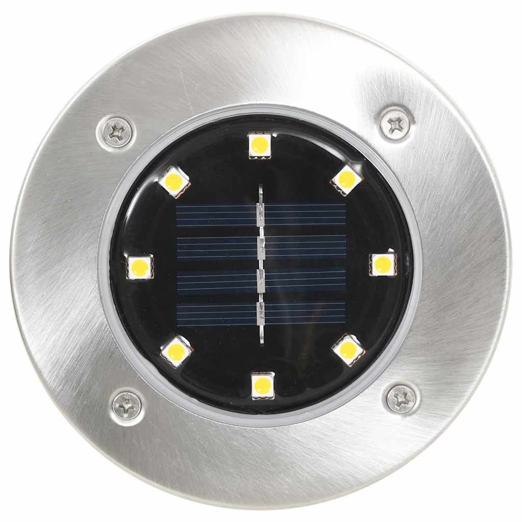 vidaXL Solar Ground Light | Set of 8 | Warm white, Silver | PP | Compact