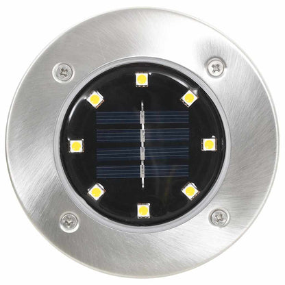 vidaXL Solar Ground Light | Set of 8 | Warm white, Silver | PP | Compact