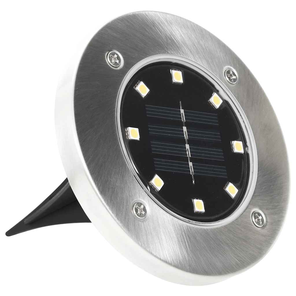 vidaXL Solar Ground Light | Set of 8 | Warm white, Silver | PP | Compact