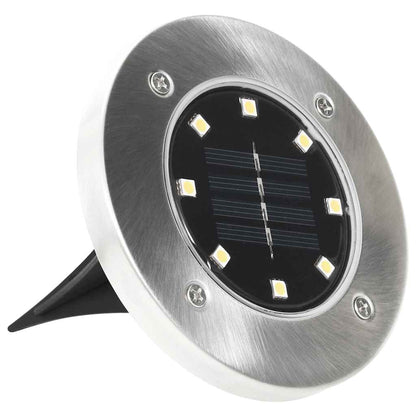 vidaXL Solar Ground Light | Set of 8 | Warm white, Silver | PP | Compact
