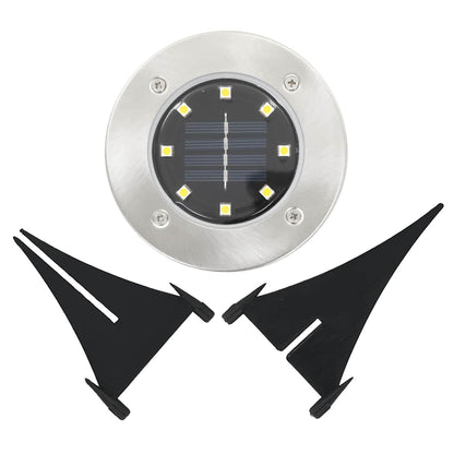 vidaXL Solar Ground Light | Set of 8 | Warm white, Silver | PP | Compact