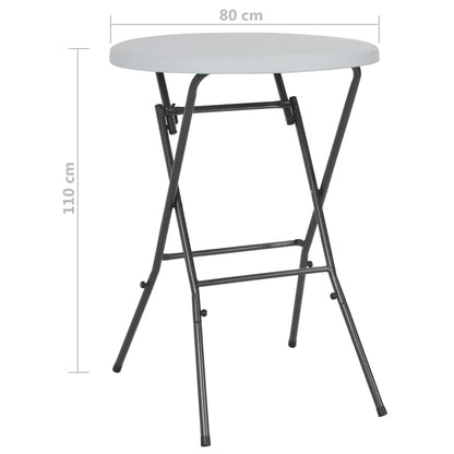 vidaXL Folding Bar Table White 80x110 cm HDPE